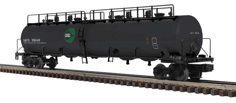 20,000-Gallon 4-Compartment Tank Car - 3-Rail - Ready to Run - Premier -- Cargill (black, green)