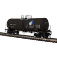 17,600-Gallon Corn Syrup Tank Car - 3-Rail - Ready to Run - Master(R) -- Archer-Daniels-Midland (black, blue, Leaf Logo, yellow conspicuity marks)