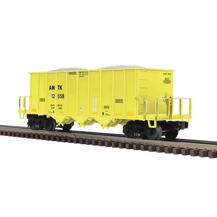 Ortner/Trinityrail Rapid Discharge Hopper - 3-Rail - Ready to Run - Premier -- Amtrak (Hi-Visibility Yellow)