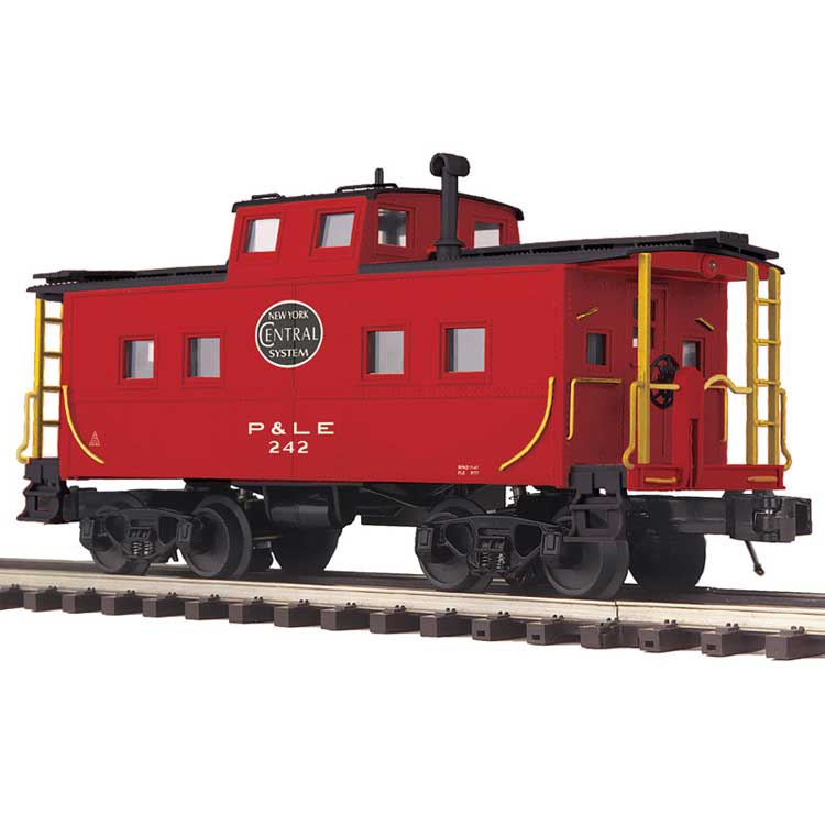 Northeastern-Style Caboose - 3-Rail - Ready to Run - Premier(R) -- New York Central P&LE (red, black, System Logo)