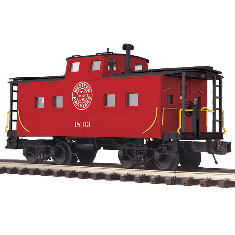 Northeastern-Style Caboose - 3-Rail - Ready to Run - Premier(R) -- Western Maryland (red, black, Circle Logo)