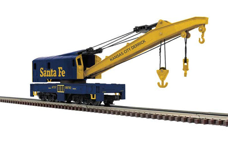 250-Ton Diesel Industrial Brownhoist Crane - 3-Rail - Ready to Run - Premier -- Santa Fe #199792 (blue, yellow)