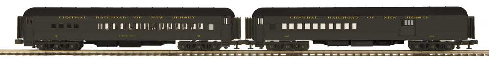 Madison Heavyweight Combine, Diner Set - 3-Rail - Ready to Run -- Central Railroad of New Jersey #285, 82 (Pullman Green, black)