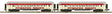 Madison Heavyweight Coach 2-Pack - 3-Rail - Ready to Run -- Strates Shows Red Train #2 Syracuse, 8 York (yellow, red)