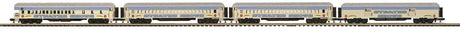 Madison Heavyweight Diner, 2 Coach, Observation Set - 3-Rail RTR -- Strates Shows Blue Train #47 Electrical, 7 Nashville, 11 Savannah, 5 Raleigh