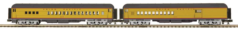 Madison Heavyweight Combine, Diner Set - 3-Rail - Ready to Run -- Union Pacific #2512, 3615 (Armour Yellow, gray)