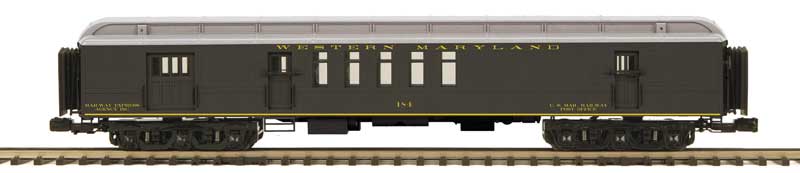 Madison Heavyweight Railway Post Office - 3-Rail - Ready to Run -- Western Maryland #184 (Pullman Green, silver)