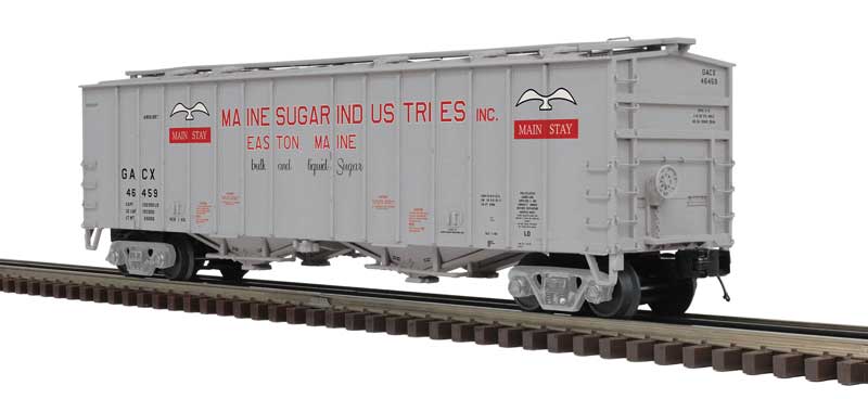 50' Airslide Covered Hopper - 3-Rail - Ready to Run - Premier -- Maine Sugar GACX (gray, red, white)