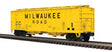 50' Airslide Covered Hopper - 3-Rail - Ready to Run - Premier -- Milwaukee Road (yellow, black)
