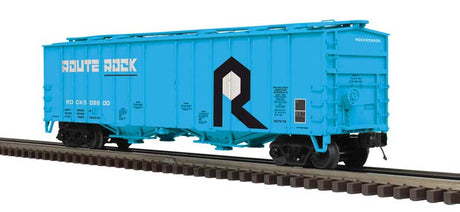 50' Airslide Covered Hopper - 3-Rail - Ready to Run - Premier -- Rock Island (blue, black, white)