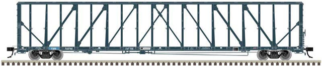 73' Centerbeam/Center Divider Flatcar w/Load - 3-Rail - Ready to Run - Premier -- First Union Rail FURX (blue)