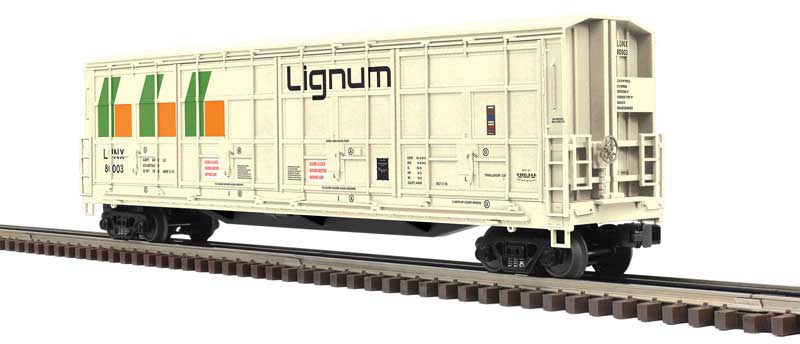 Thrall 55' All-Door Boxcar - 3-Rail - Ready to Run - Premier(R) -- Lignum (cream, green, orange)