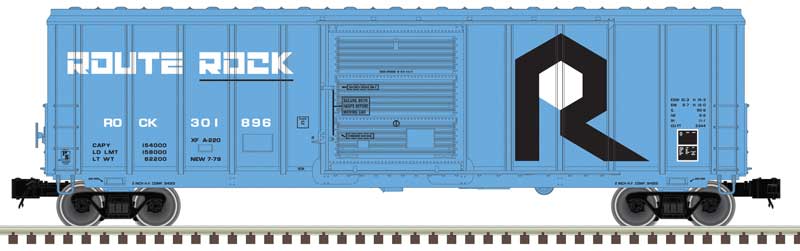 PS-5344 Single-Door Boxcar - 3-Rail - Ready to Run -- Rock Island (blue, black, white)
