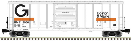 PS-5344 Single-Door Boxcar - 3-Rail - Ready to Run -- Guilford B&M (white, black, orange)
