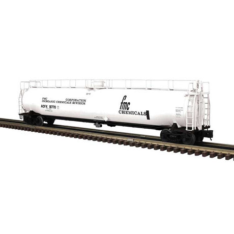 33,000-Gallon Tank Car - 3-Rail - Ready to Run - Premier -- FMC Chemicals ACFX (white, black)