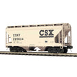2-Bay Centerflow Covered Hopper - 3-Rail - Premier -- CSX (tan, black)