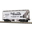 2-Bay Centerflow Covered Hopper - 3-Rail - Premier -- Denver & Rio Grande Western (gray, black, Flying Grande)