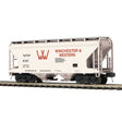 2-Bay Centerflow Covered Hopper - 3-Rail - Premier -- Winchester & Western (tan, maroon)