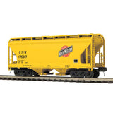 2-Bay Centerflow Covered Hopper 3-Pack - 3-Rail - Premier -- Chicago & North Western (1 Each: yellow, green, gray)-1