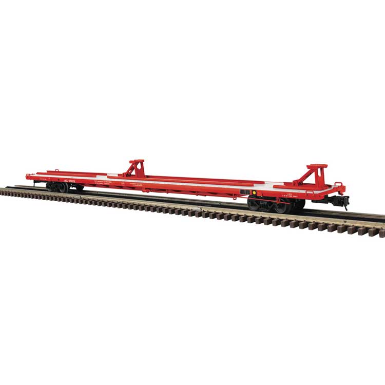 89' 4" Intermodal Flatcar - 3-Rail - Ready to Run - Master(R) -- Maine Central (red)