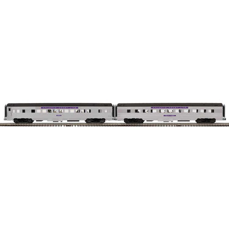 70' Streamlined Coach, Diner - 3-Rail - Ready to Run -- Atlantic Coast Line #203, New York (silver, purple)