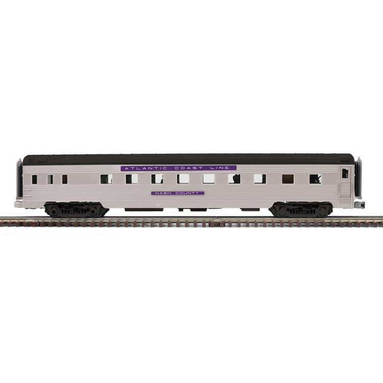 70' Streamlined Sleeper - 3-Rail - Ready to Run -- Atlantic Coast Line Nash County (silver, purple)