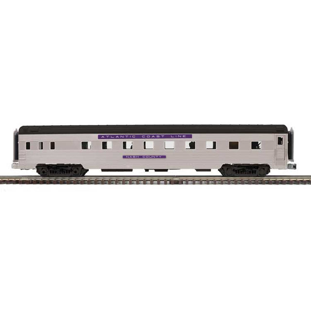 70' Streamlined Sleeper - 3-Rail - Ready to Run -- Atlantic Coast Line Nash County (silver, purple)