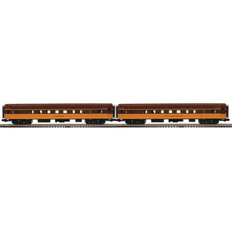 70' Streamlined Sleeper 2-Pack - 3-Rail - Ready to Run -- Illinois Central Land O Strawberries, Sugarland (brown, orange)
