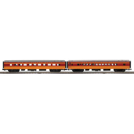 70' Streamlined Coach, Diner - 3-Rail - Ready to Run -- Milwaukee Road #491, 114 (orange, maroon)