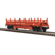 Operating Log Dump Car with Load - 3-Rail - Premier(R) -- Bangor and Aroostook (red, white)