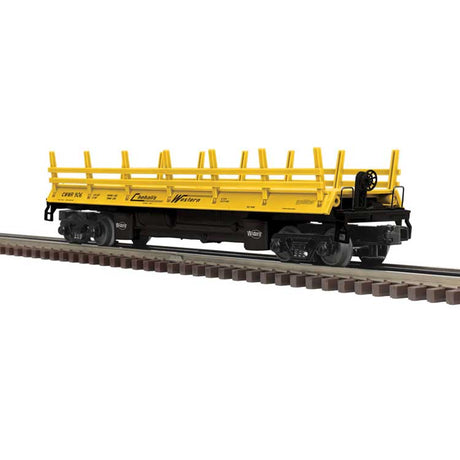 Operating Log Dump Car with Load - 3-Rail - Premier(R) -- Chehalis Western (yeloow, black)