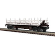 Operating Log Dump Car with Load - 3-Rail - Premier(R) -- McCloud River (white, Boxcar Red)