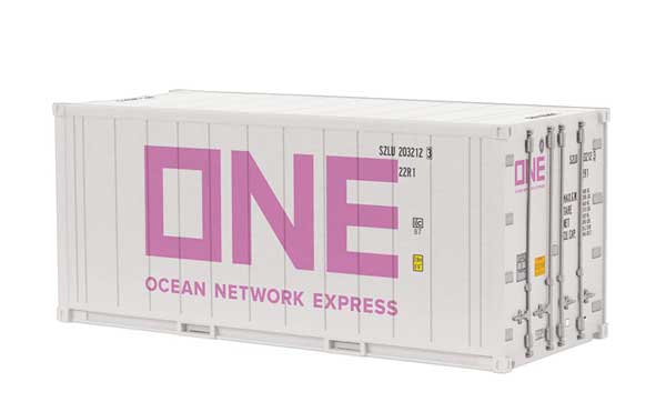 20' Refrigerated Container - Assembled -- Ocean Netweork Express ONE (white, pink)