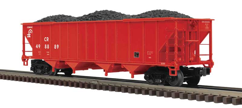 4-Bay Coal Hopper - 2-Rail - Ready to Run - Premier -- Conrail (Boxcar Red, white)