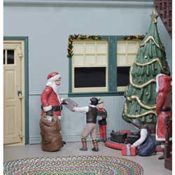 Christmas Figure Set -- Santa, Mrs. Claus, Elf, 2 Children, Tree