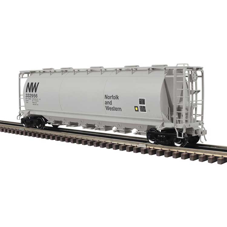 6-Bay Cylindrical Hopper - 2-Rail - Ready to Run - Master -- Norfolk & Western (1970s, gray, black, NW Logo)