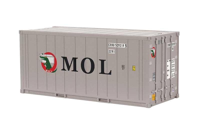 20' Reefer Container - Assembled -- Mitsui OSK MOL (gray, blue, red)