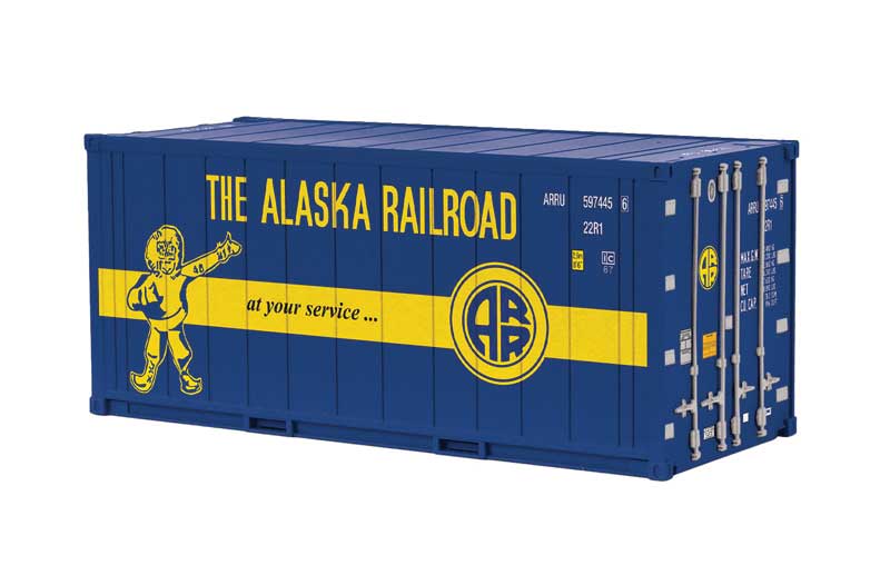 20' Reefer Container - Assembled -- Alaska Railroad (blue, yellow)