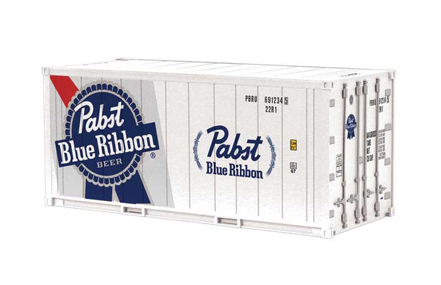 20' Reefer Container - Assembled -- Pabst Blue Ribbon Beer (silver, blue, white, red)