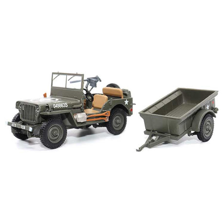 Willys Jeep 1/4-Ton Utility Truck with Trailer - Assembled -- US Army (green)