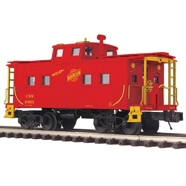 Northeastern-Style Caboose - 2-Rail - Ready to Run - Premier(R) -- Chicago & North Western (red, yellow)