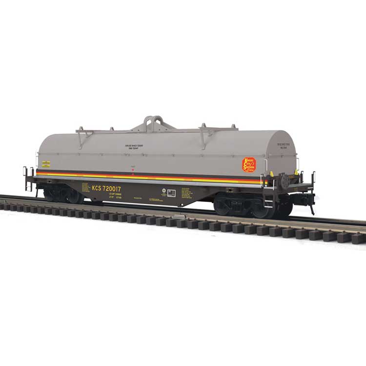 NSC 42' Coil Car w/Fishbelly Side Sill - 2-Rail - Ready to Run - Master(R) -- Kansas City Southern (black, gray, red, yellow)
