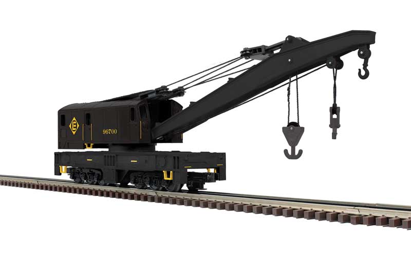 250-Ton Diesel Industrial Brownhoist Crane - 2-Rail - Ready to Run - Premier -- Erie Lackawanna #96700 (black, yellow)