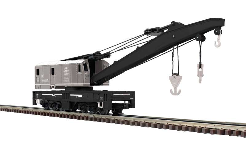 250-Ton Diesel Industrial Brownhoist Crane - 2-Rail - Ready to Run - Premier -- Illinois Central #100417 (gray, white, black)