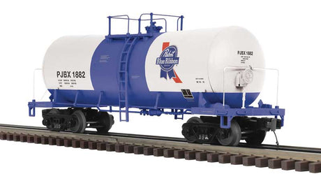 Funnel-Flow Tank Car - 2-Rail - Ready to Run - Premier -- Pabst Blue Ribbon Beer PJBX (blue, white, red)