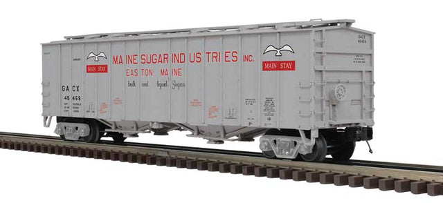 50' Airslide Covered Hopper - 2-Rail - Ready to Run - Premier -- Maine Sugar GACX (gray, red, white)