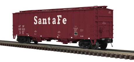 50' Airslide Covered Hopper - 2-Rail - Ready to Run - Premier -- Santa Fe (Boxcar Red, Large Lettering)