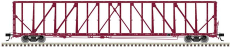 73' Centerbeam/Center Divider Flatcar w/Load - 2-Rail - Ready to Run - Premier -- Canadian National (Boxcar Red)