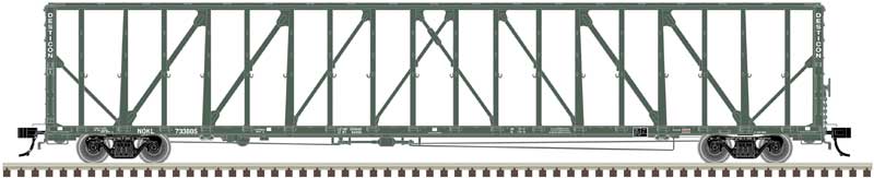 73' Centerbeam/Center Divider Flatcar w/Load - 2-Rail - Ready to Run - Premier -- Desticon NOKL (green)