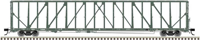 73' Centerbeam/Center Divider Flatcar w/Load - 2-Rail - Ready to Run - Premier -- Desticon NOKL (green)